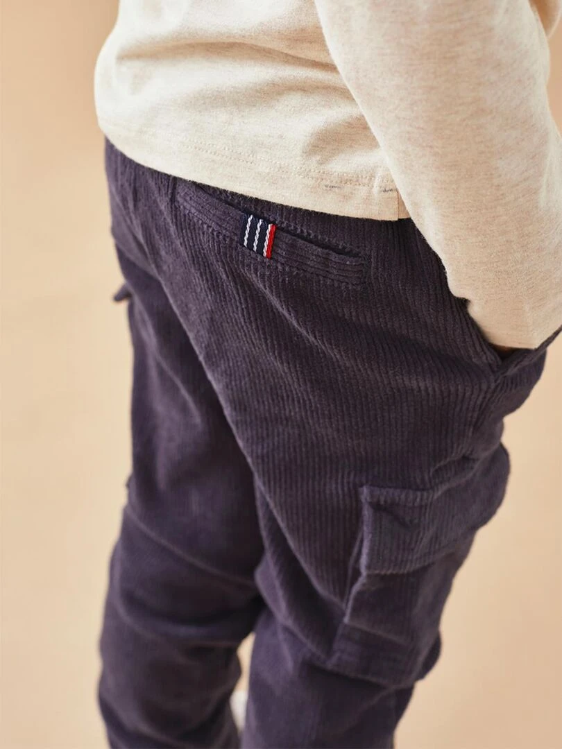 Pantalon cargo velours côtelé Noukie's Bleu