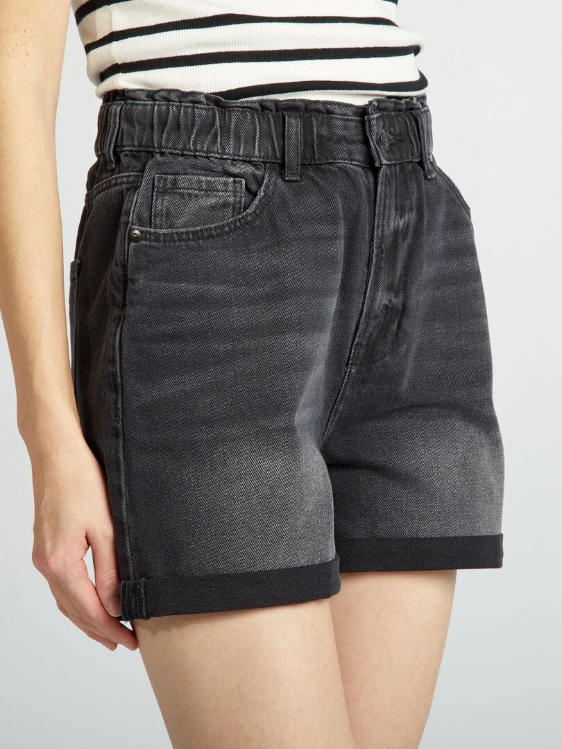 Combinaison bustier en jean   Noir délavé