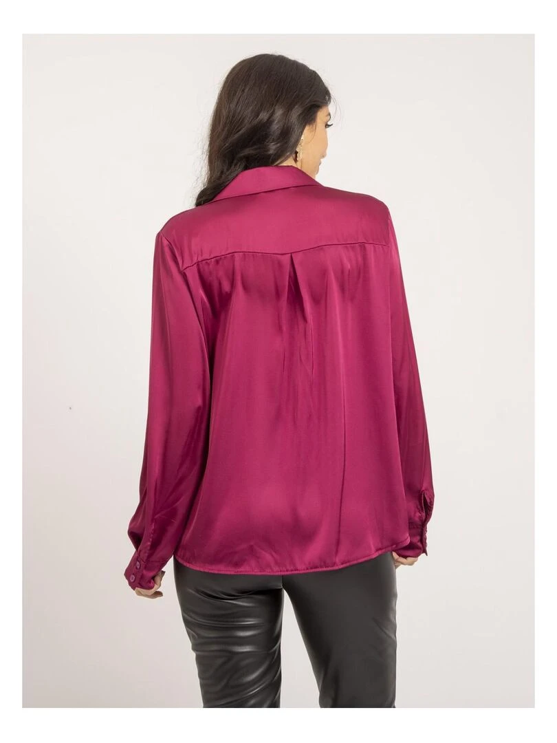Chemise satin ONOLIA   Rose framboise