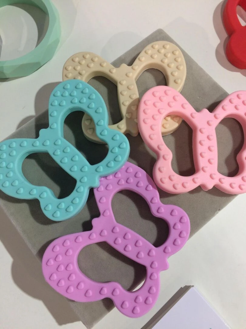 Jouet de Dentition Non Toxique Papillon   Bleu