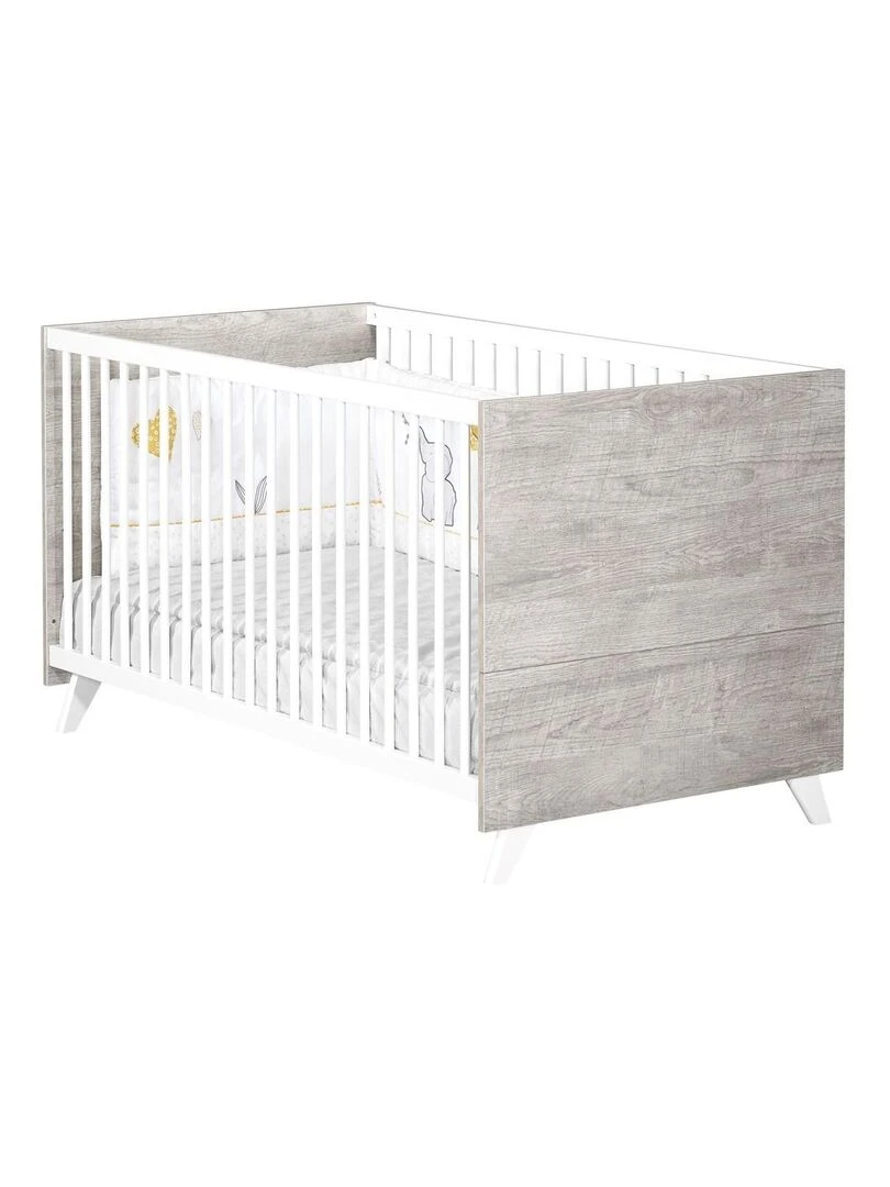Lit évolutif SCANDI BABYPRICE Blanc Gris