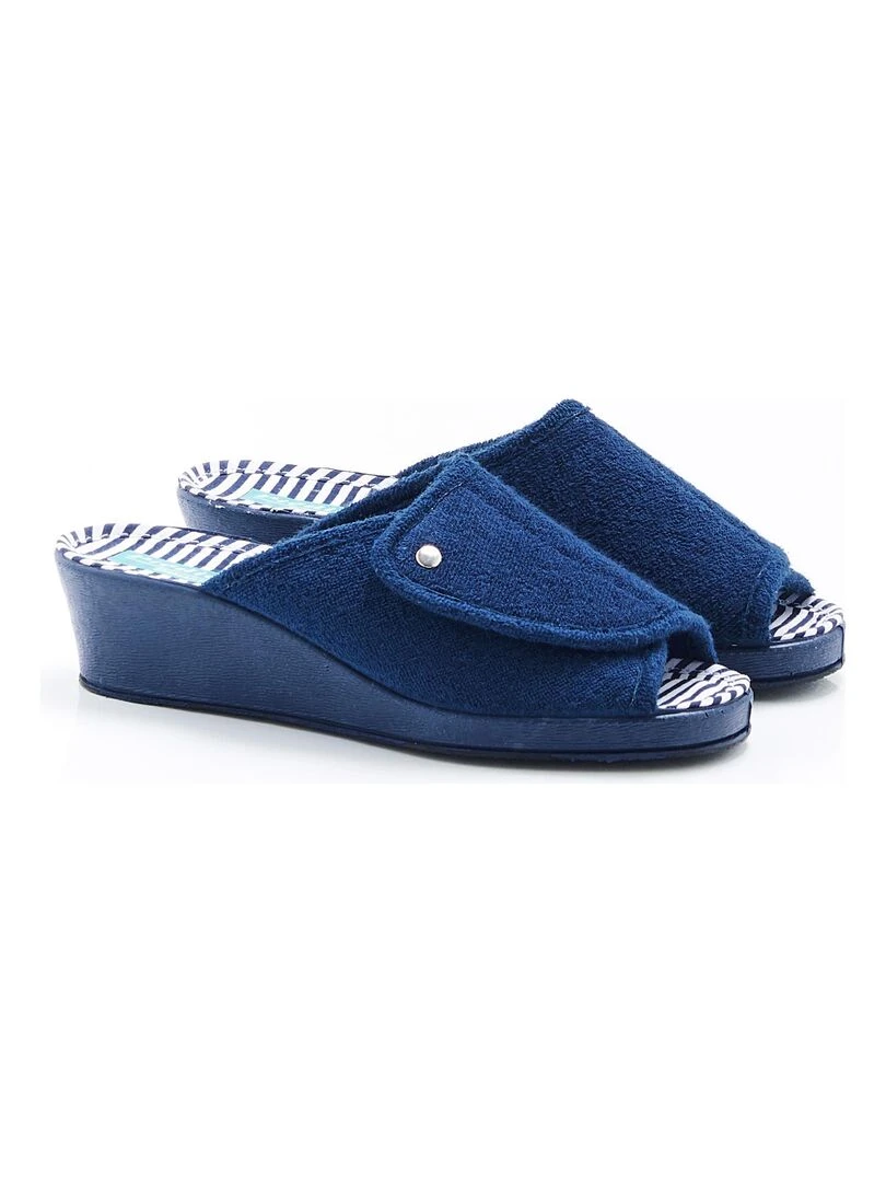 Mules bout ouvert Piedical Damart Bleu marine