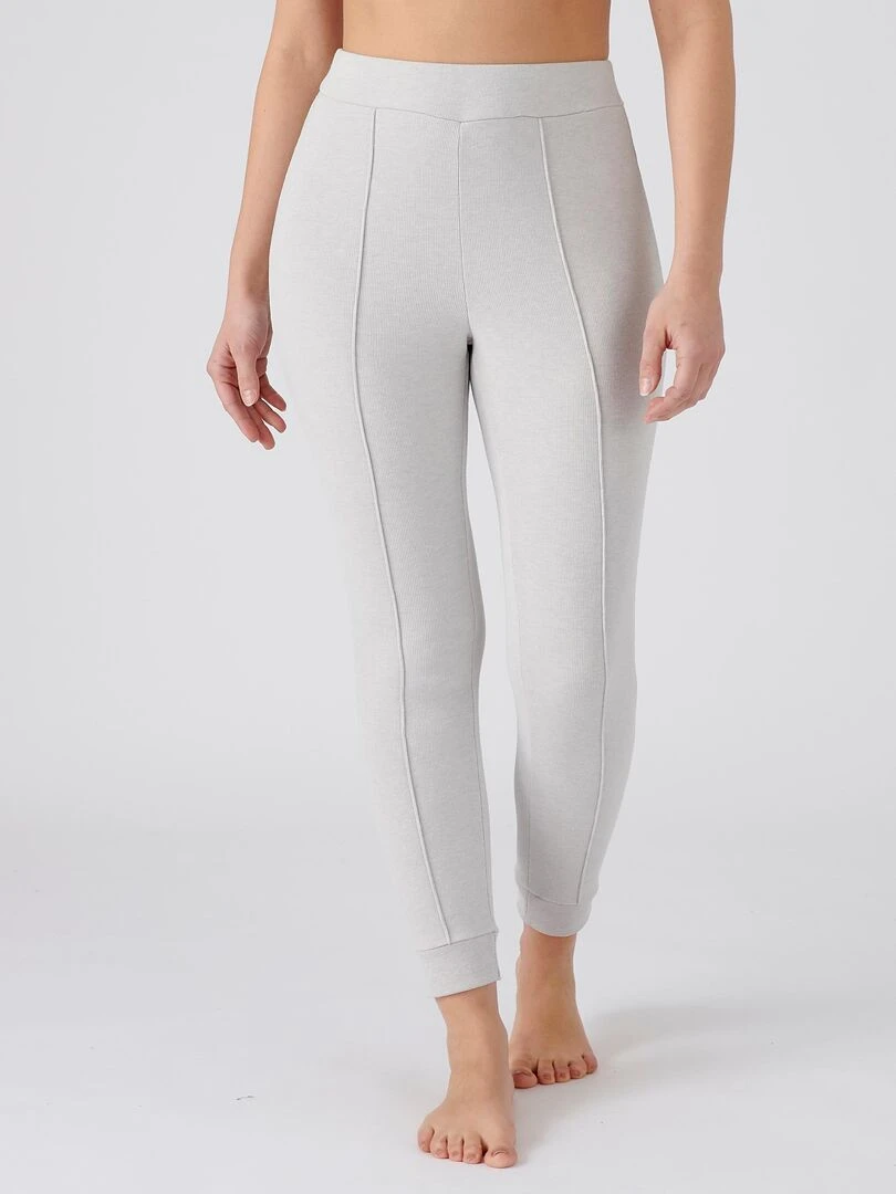 Caleçon long femme molleton gratté Thermolactyl Sensitive Damart Gris chiné