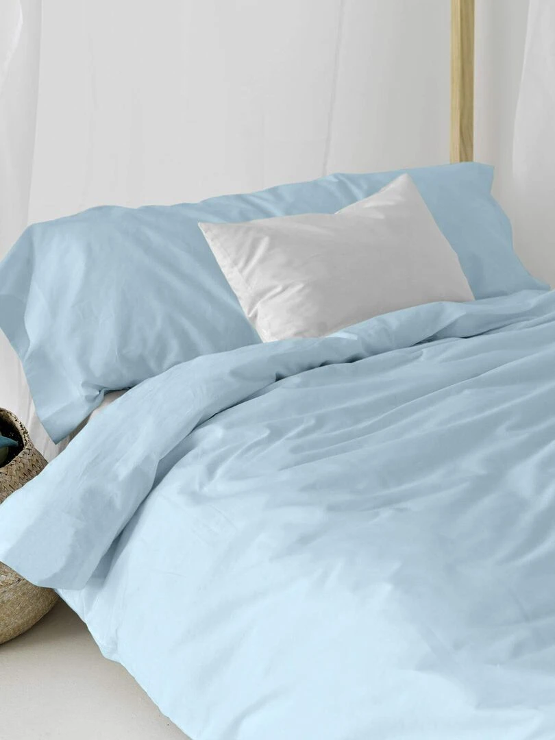 Parure housse de couette 2 pièces Basic "Happyfriday" Bleu