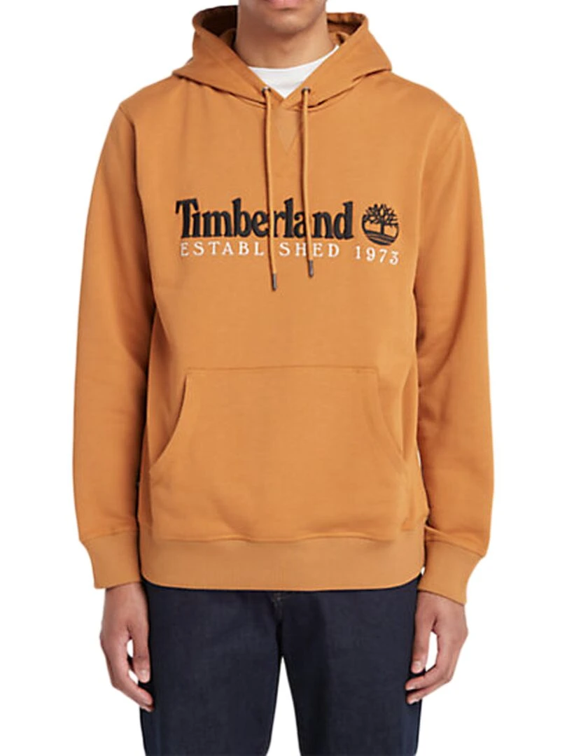 Sweat à Capuche Timberland Logo Brush Back Marron