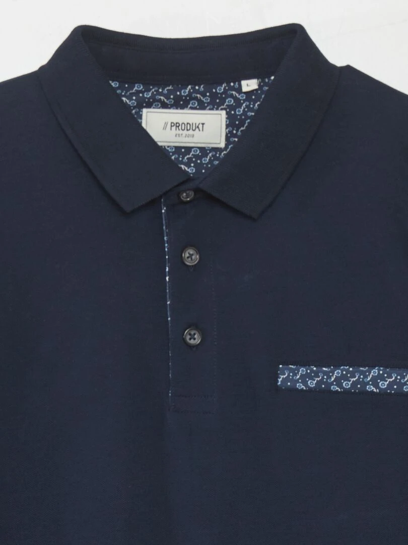 Polo 'Produkt' en piqué de coton Bleu marine
