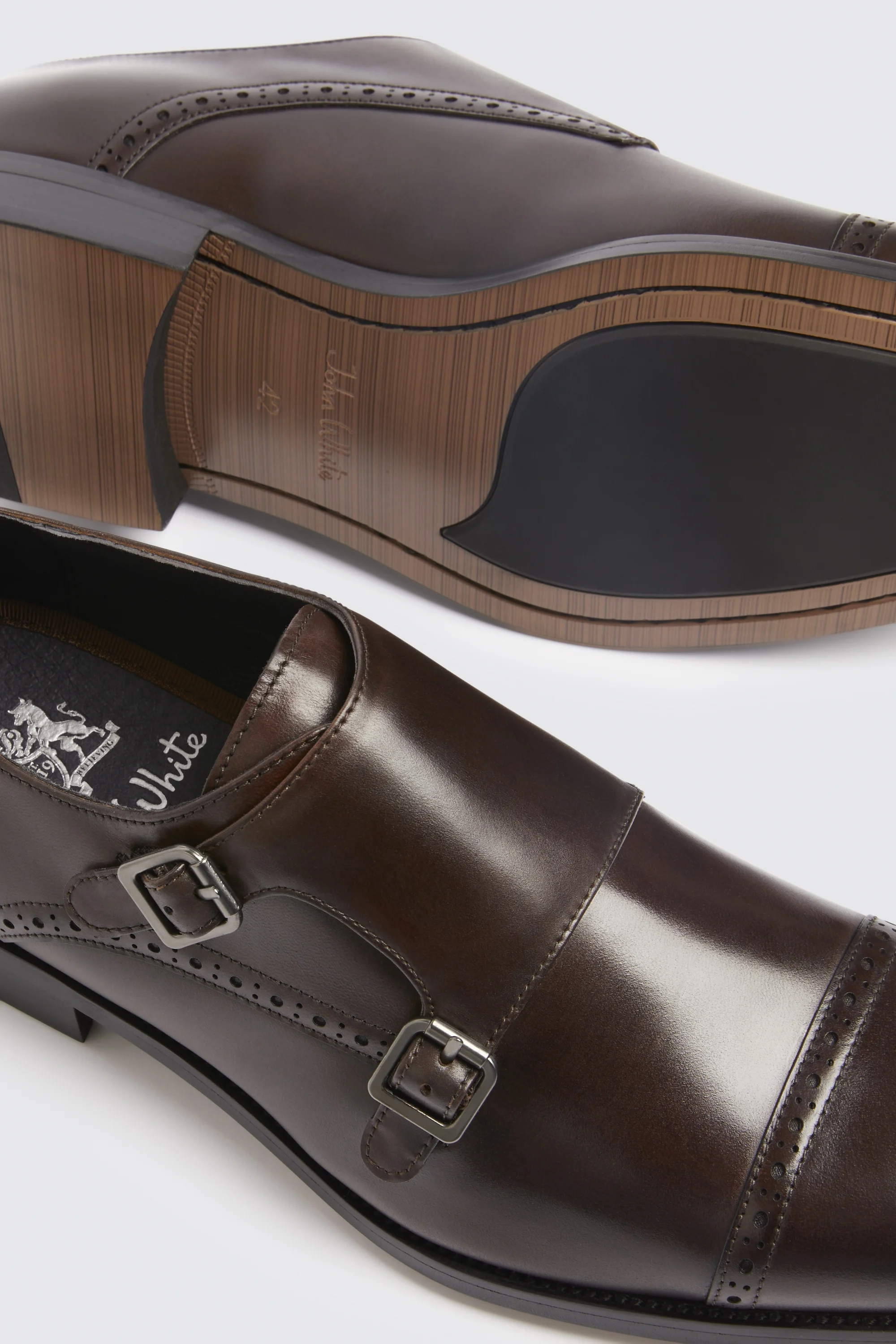 John White Alderney Brown Double Monk   Buy Online at Moss