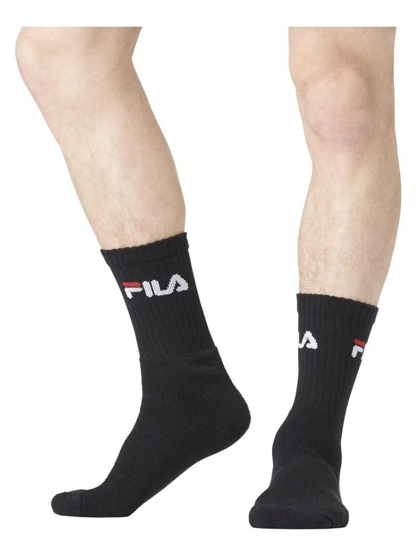 Lot de 12 Paires de Chaussettes Tennis Fila   Noir
