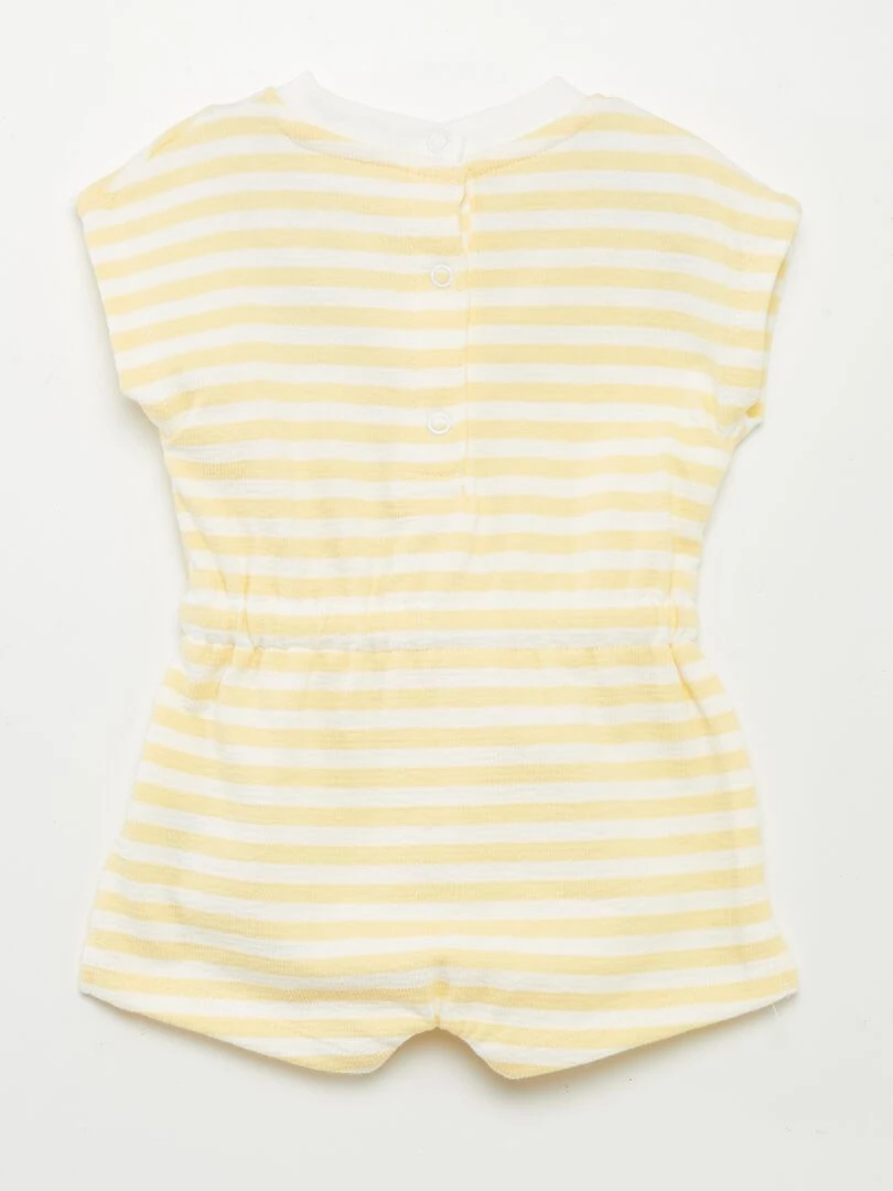 Barboteuse en french terry 'Disney'   Jaune