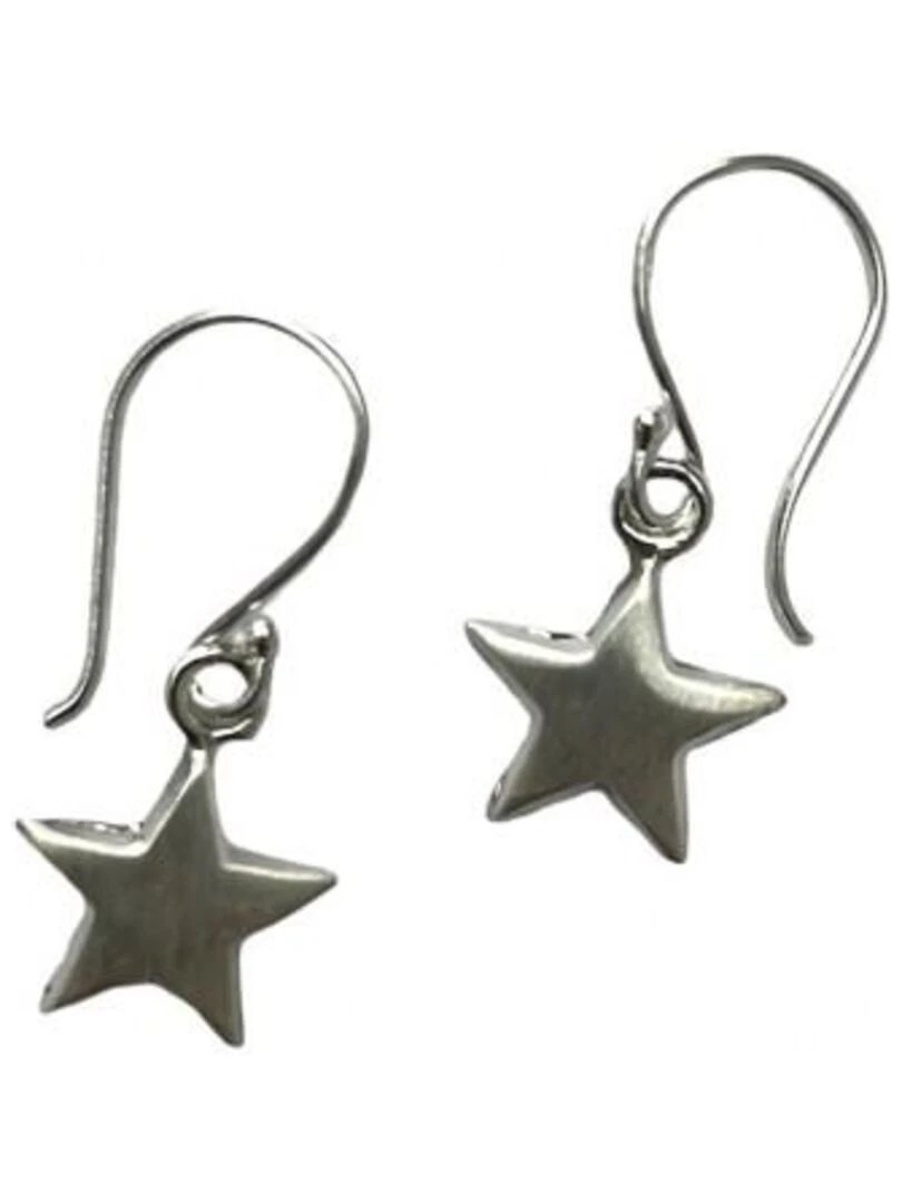 Boucle d'oreille pendante forme étoile Bijoucolor Argent