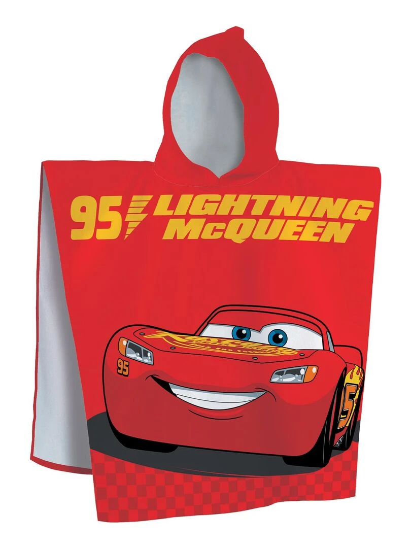 Cape de bain imprimée 100% coton DISNEY HOME CARS 95 Rouge