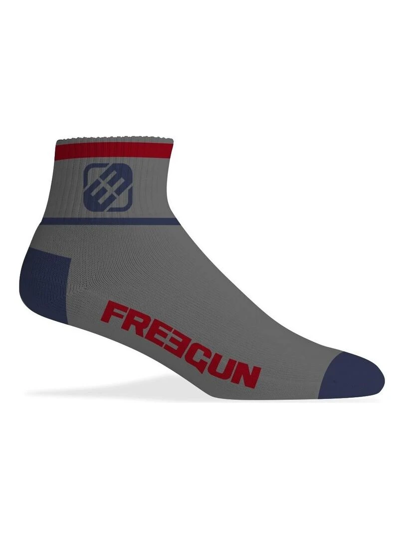 Lot de 6 Paires de Chaussettes Socquettes homme assorties Freegun   Noir Blanc Gris