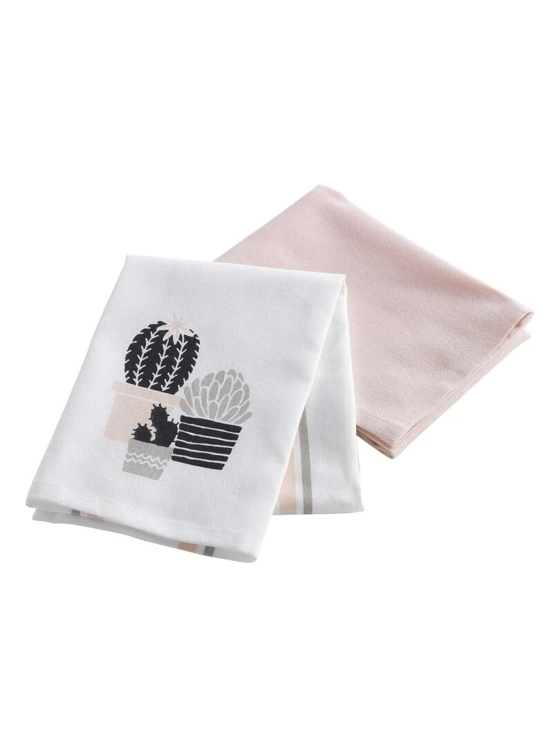 2 Serviettes torchons Carlota Rose