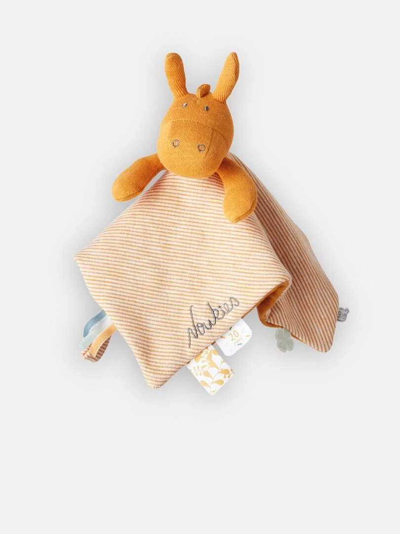 Doudou Plat Attache Sucette Iconiques Paco Ocre Jaune