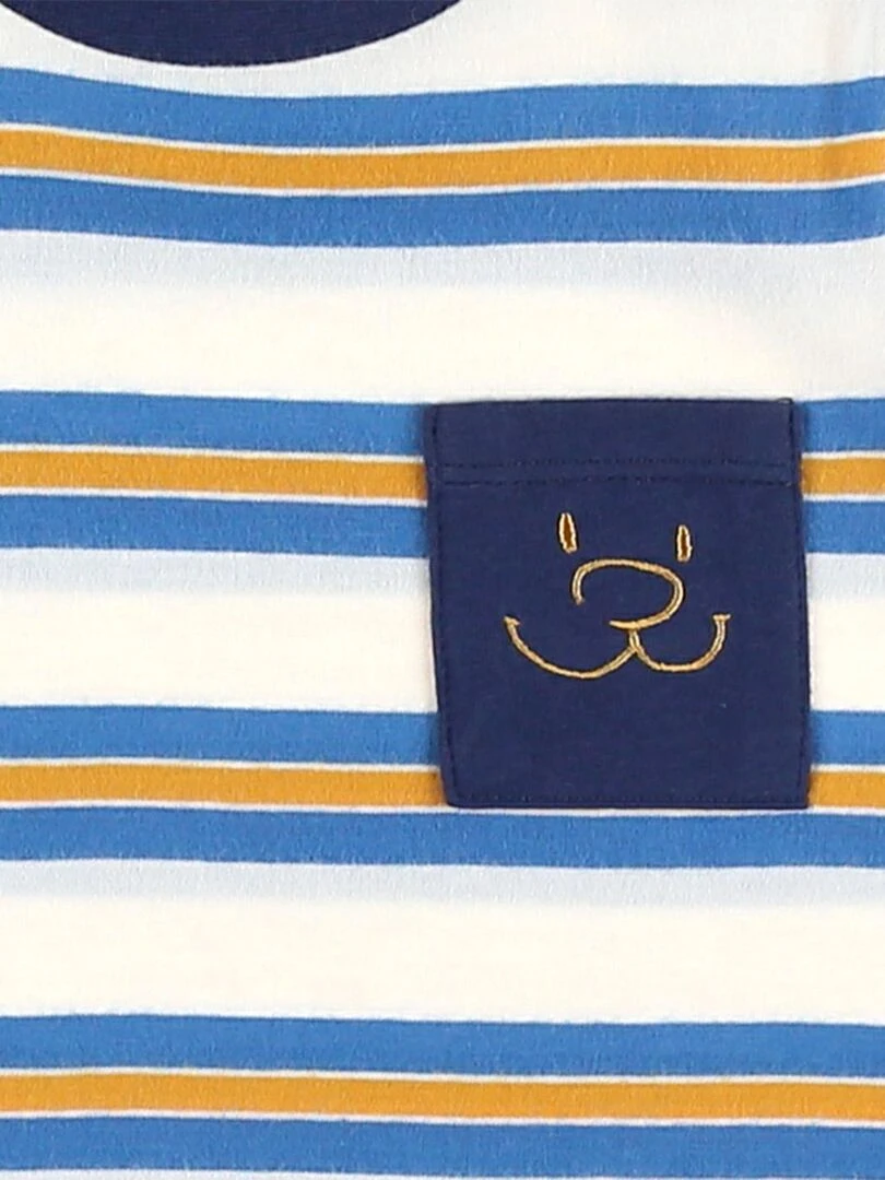 Pyjama 2 pièces en jersey  écru/bleu   Noukie's   Bleu