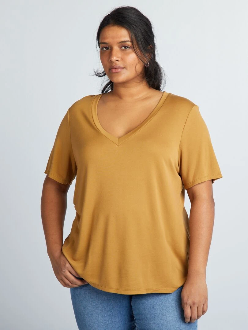 T shirt manches courtes stretch   Jaune