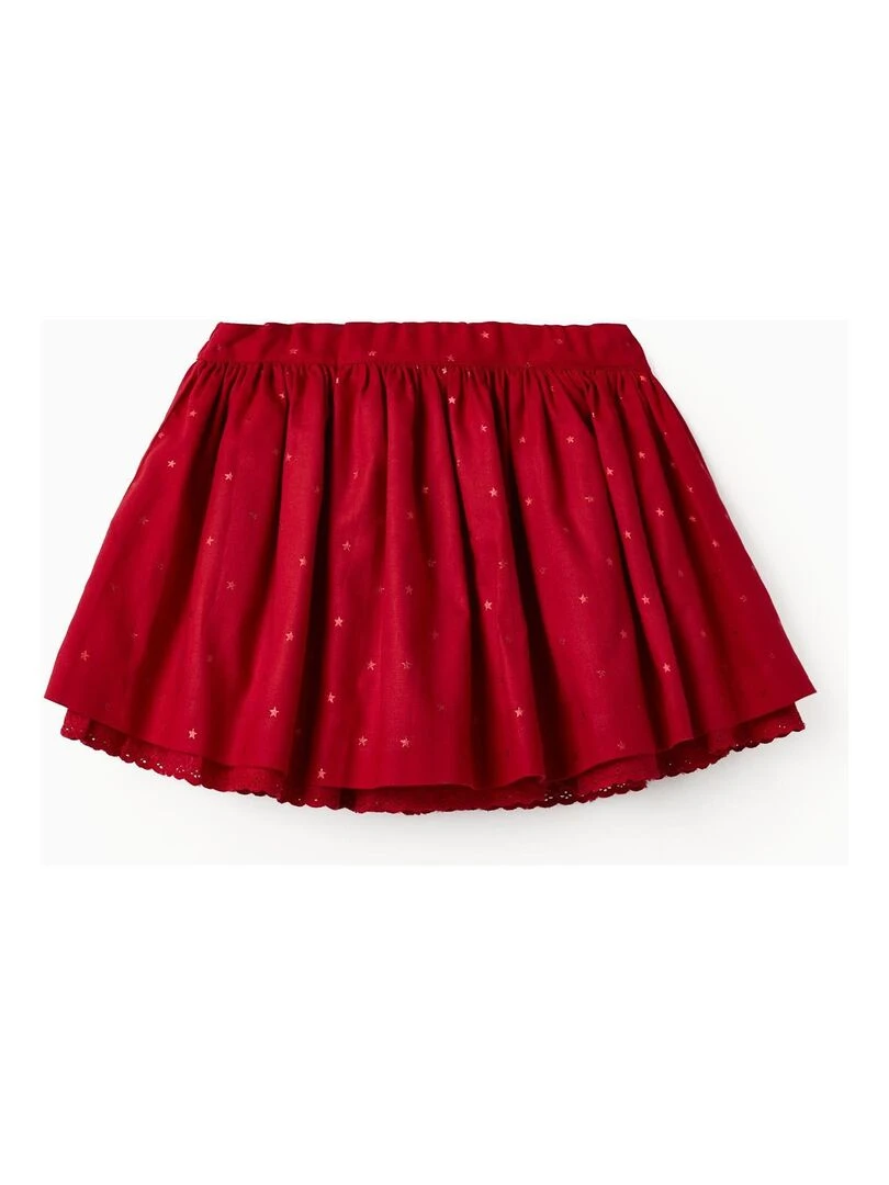 Jupe avec des étoiles pour fille NOËL Rouge