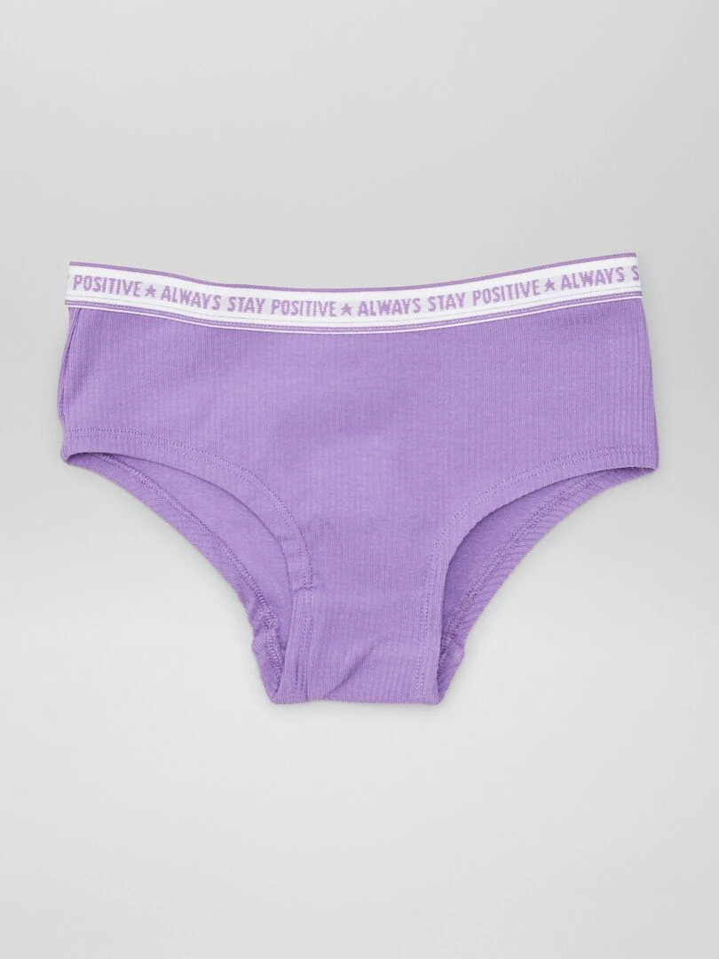 Lot de 3 shorties en maille côtelée   Violet/rose/bleu