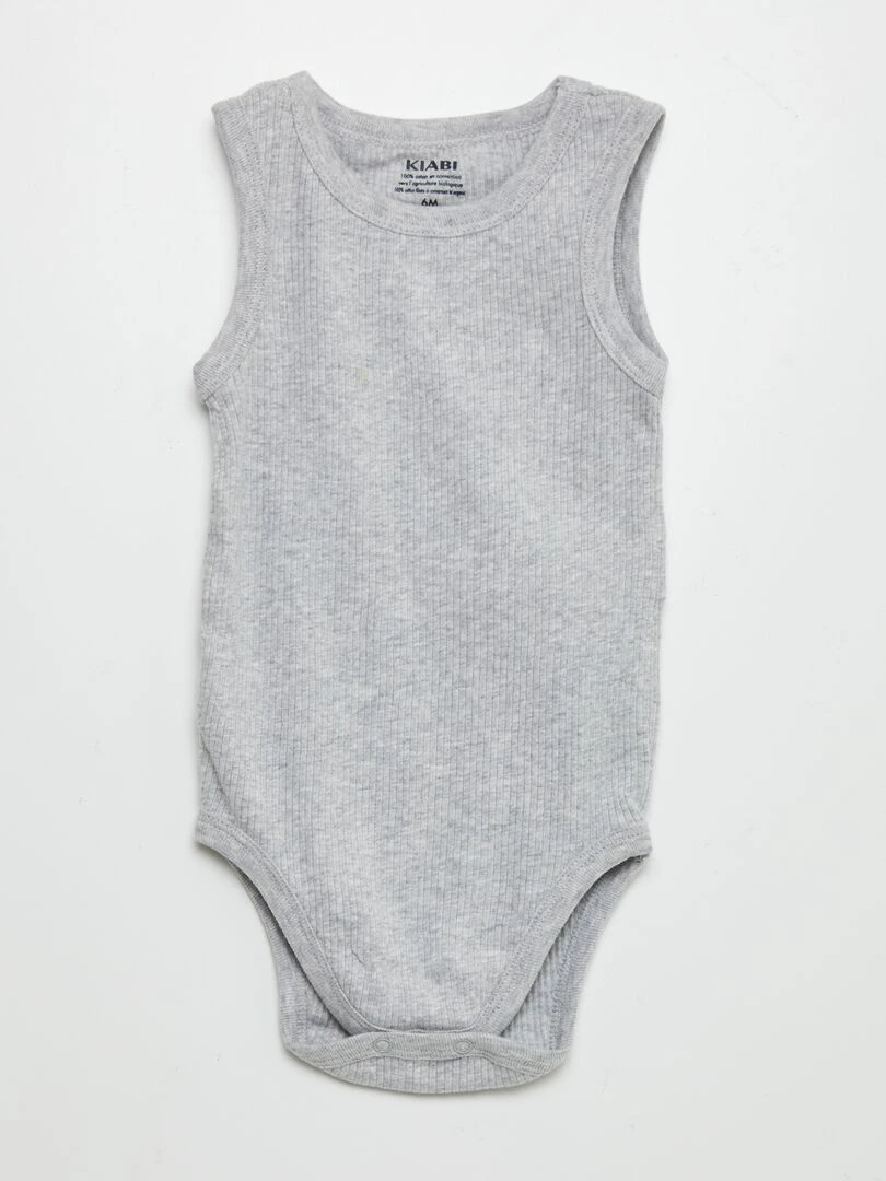 Lot de 3 bodies sans manches   Gris