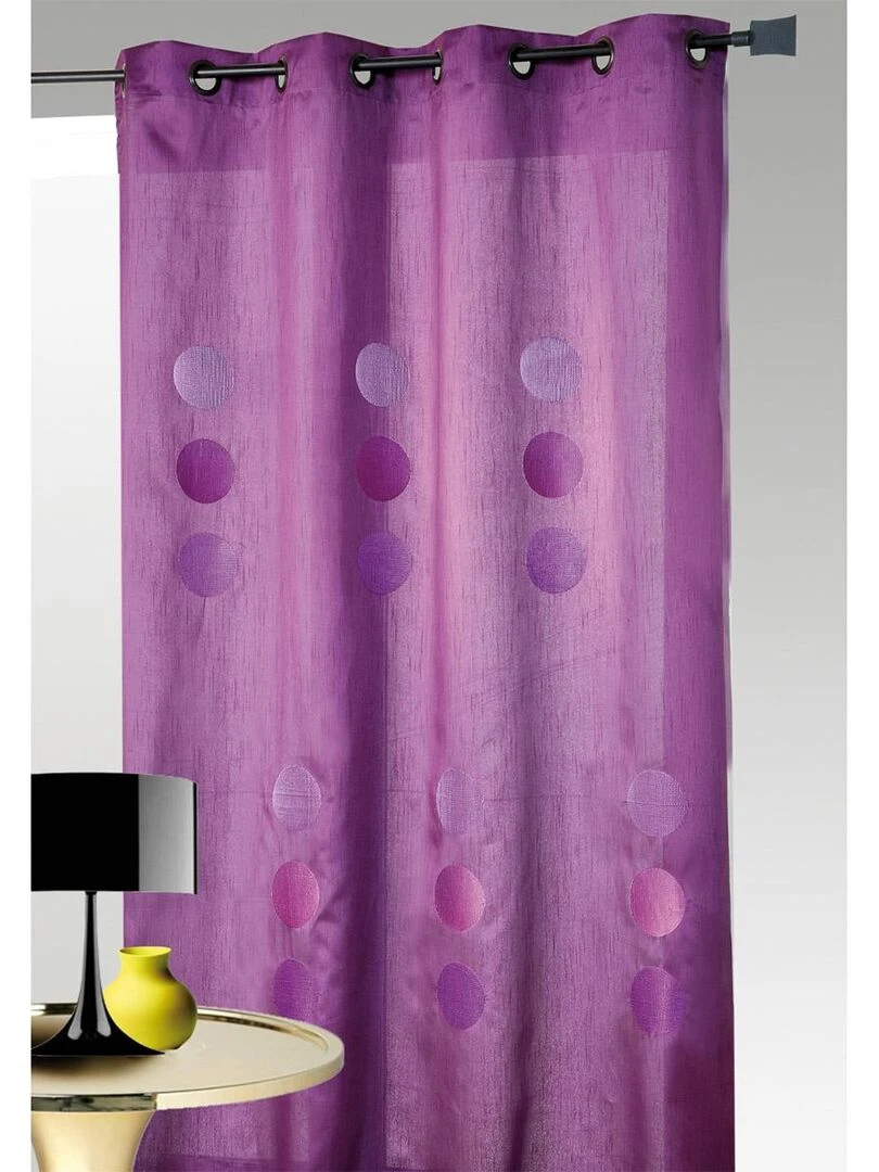 Double Rideau taffetas shantung 'gros pois' Violet prune