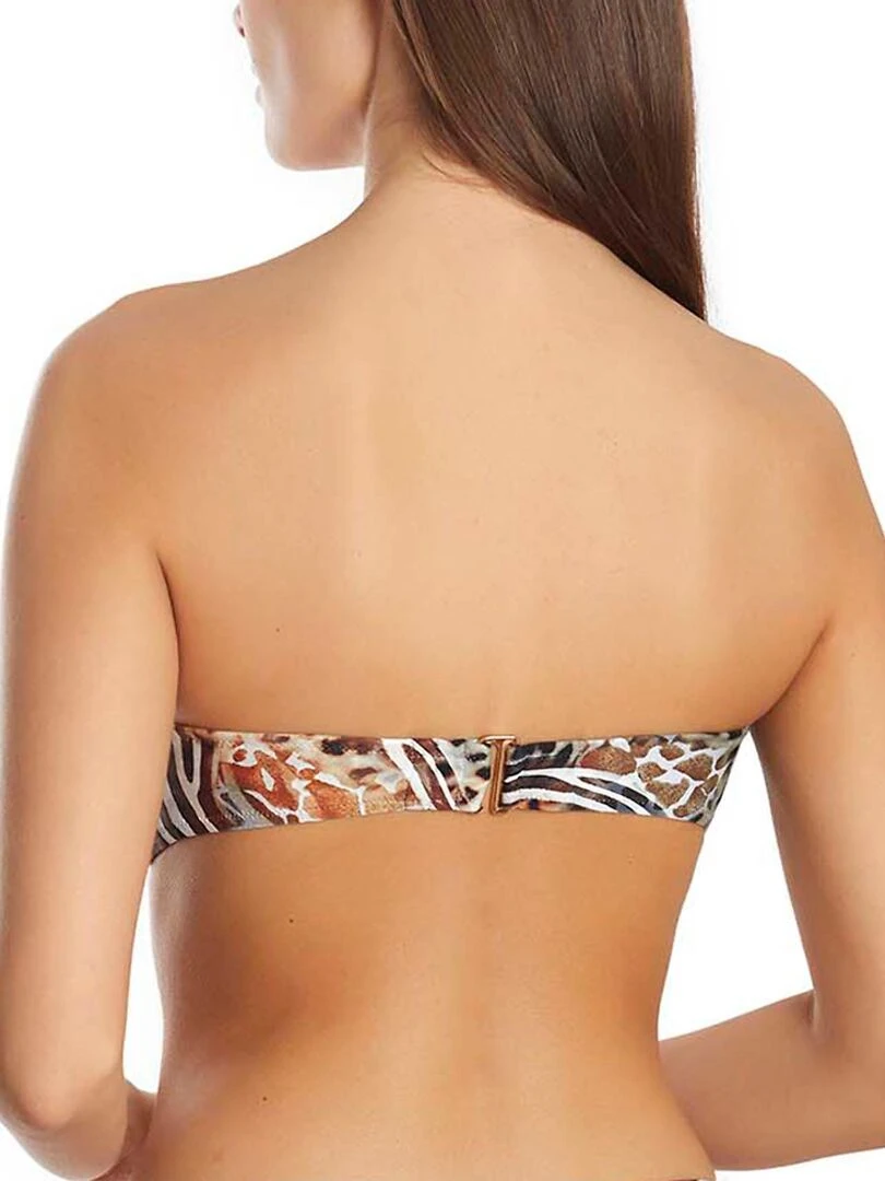 Haut maillot de bain bandeau Animal Marron