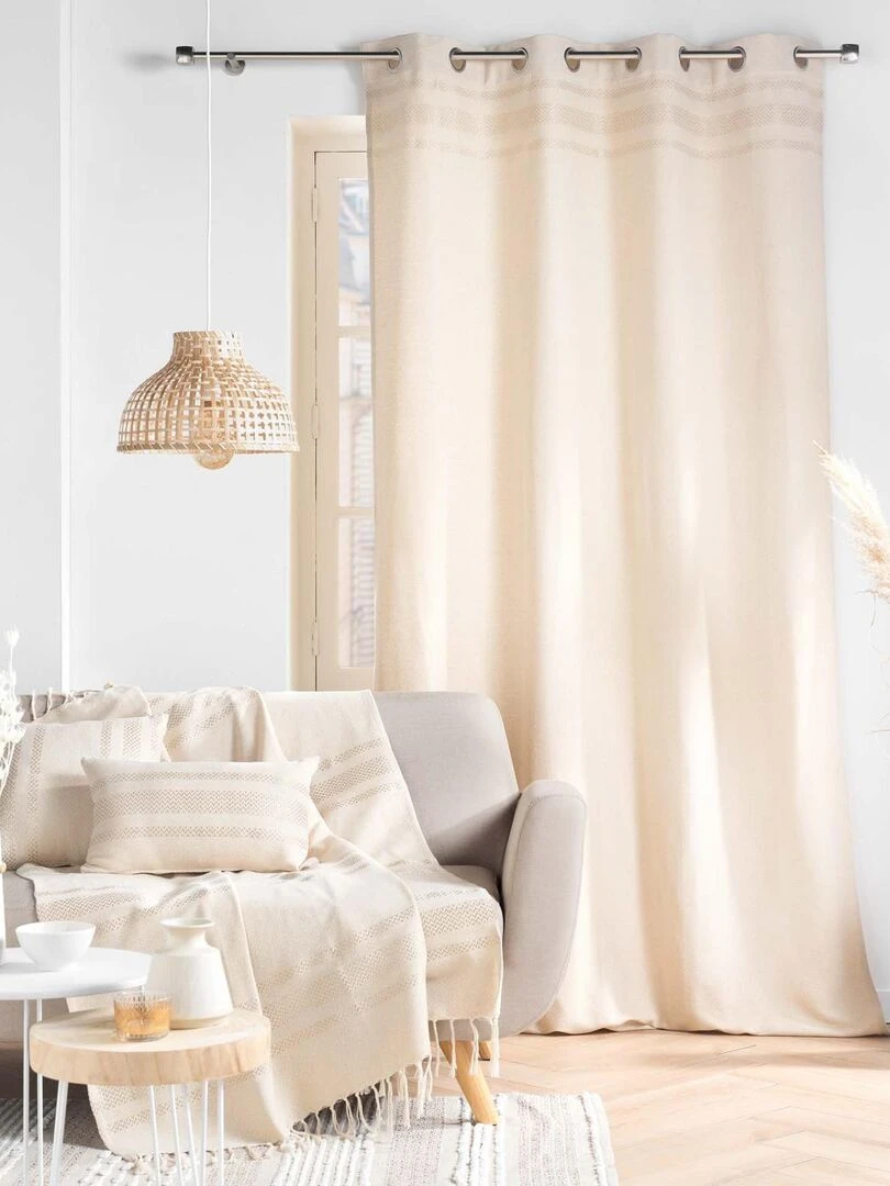 Rideau à oeillets   Beige