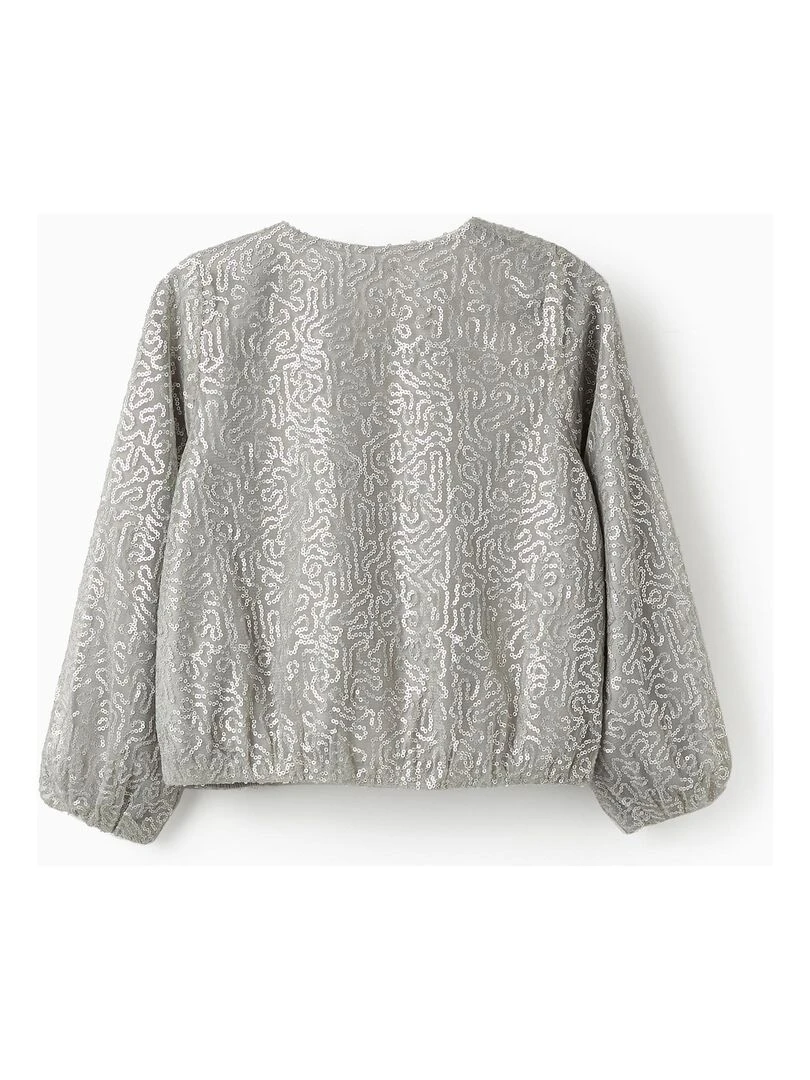 Veste Bomber à Paillettes pour Fille CÉRÉMONIE Gris