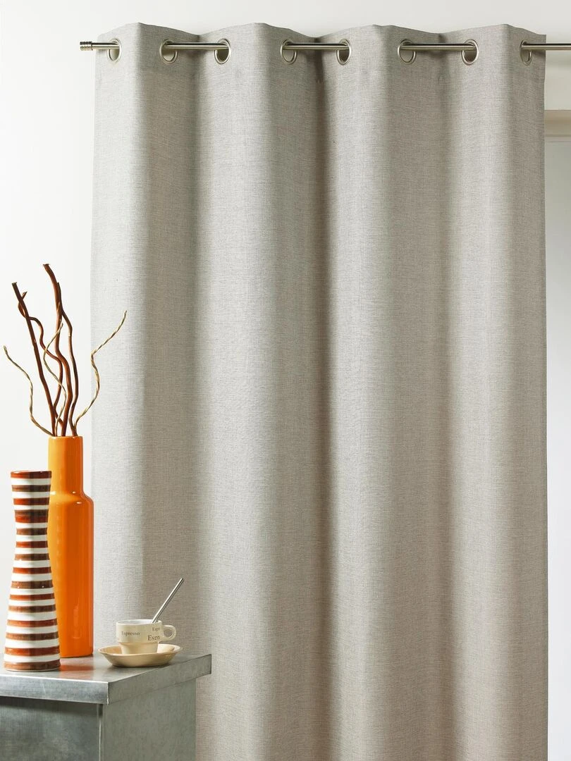 Rideau d'ameublement 100 % occultant uni doublé Beige