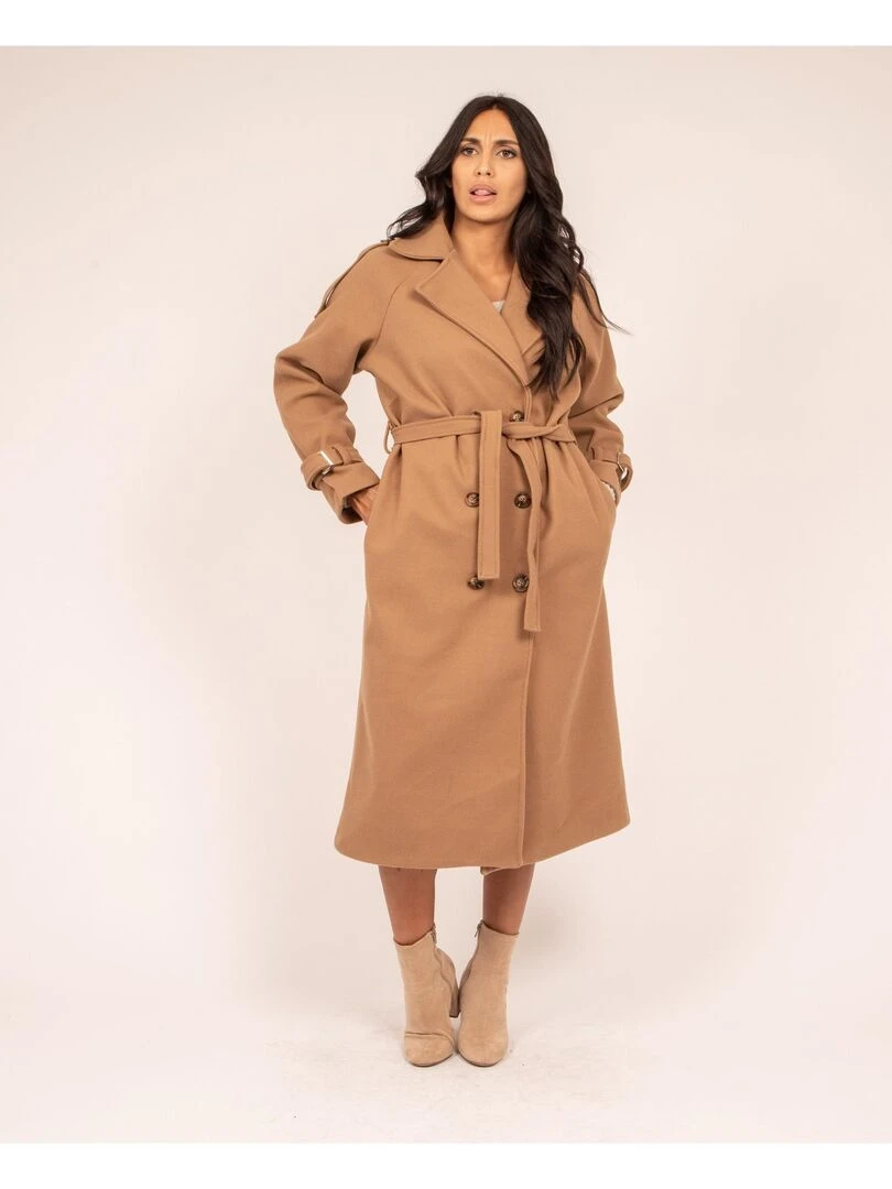 Manteau long UDOLY   Marron caramel