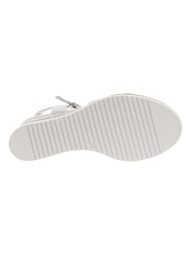 TAMARIS   Nu pieds cuir talon compensé haut   Blanc