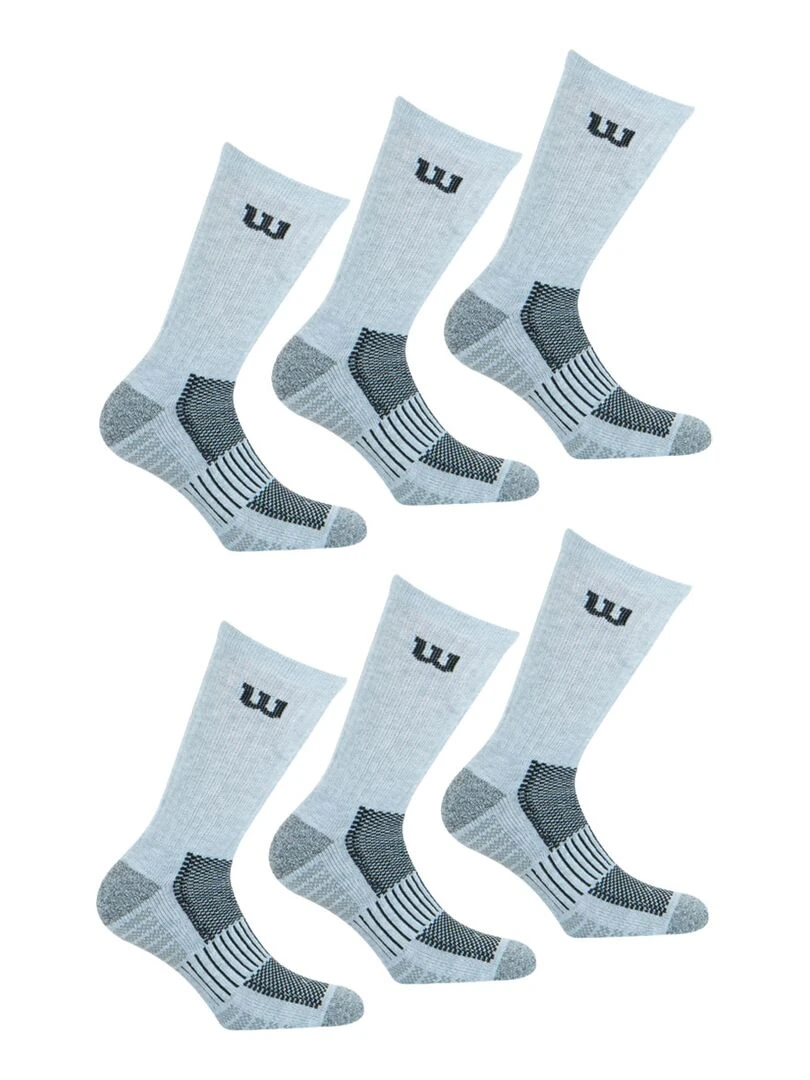 LOT DE 6 PAIRES DE CHAUSSETTES WILSON GRIS Gris