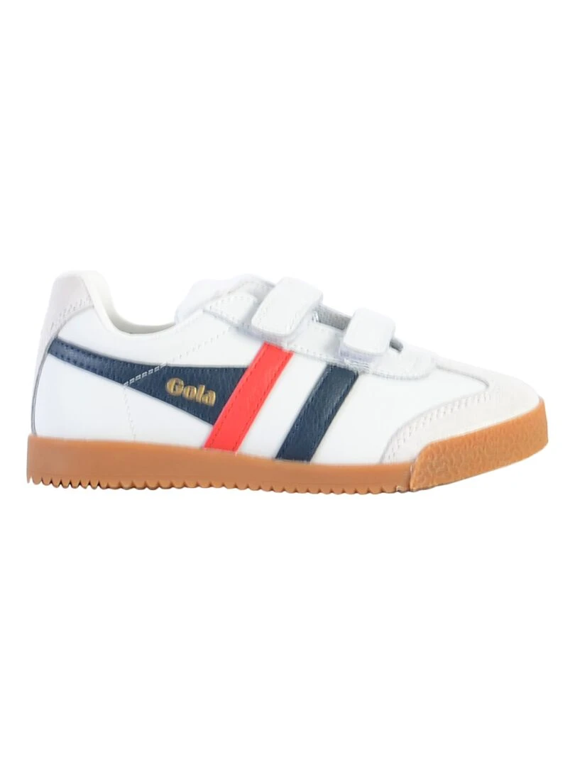Basket Cuir Enfant Gola Harrier Leather Strap Blanc