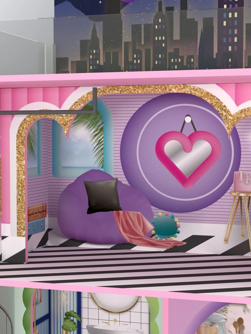 Maison de poupée en bois enfant 3 étages avec 16 accessoires Dreamland Sunset Olivia’s Little World N/A