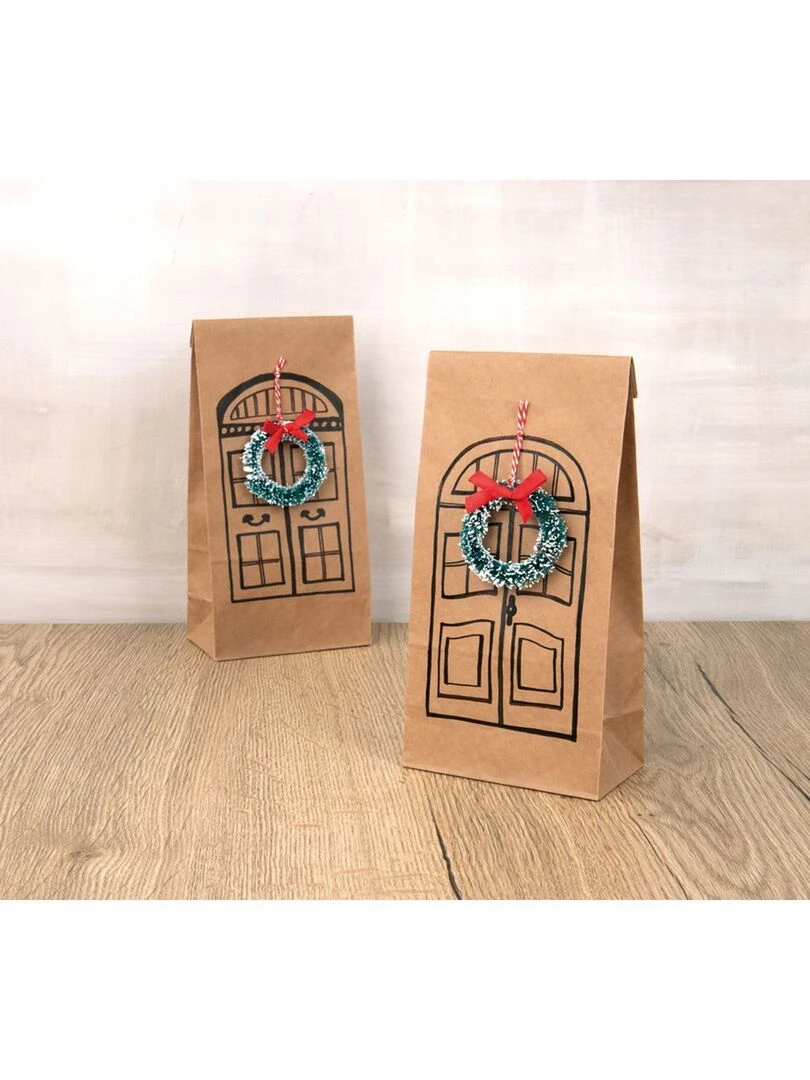 5 Couronnes de Noël miniatures Ø 3 à 5 cm   Rouge