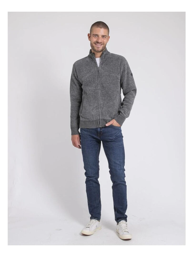 Gilet zippé col montant LYGALE   Gris