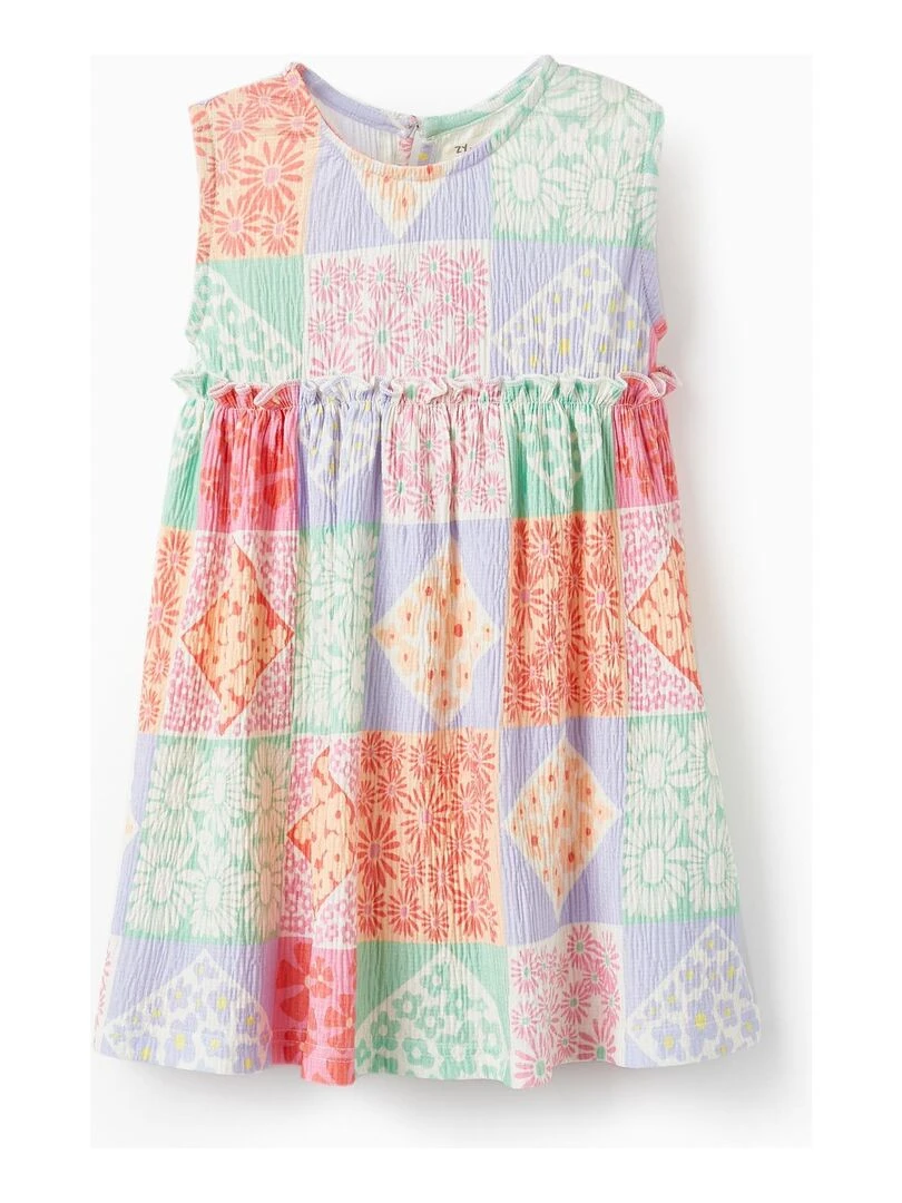 Robe avec Motif Floral pour Bébé Fille manches courtes THE WAVE TRIBE Blanc