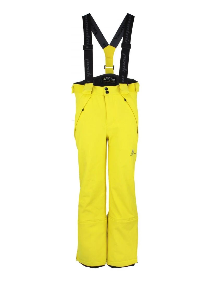 Pantalon de ski softshell garçon ECASHELL PEAK MOUNTAIN Jaune