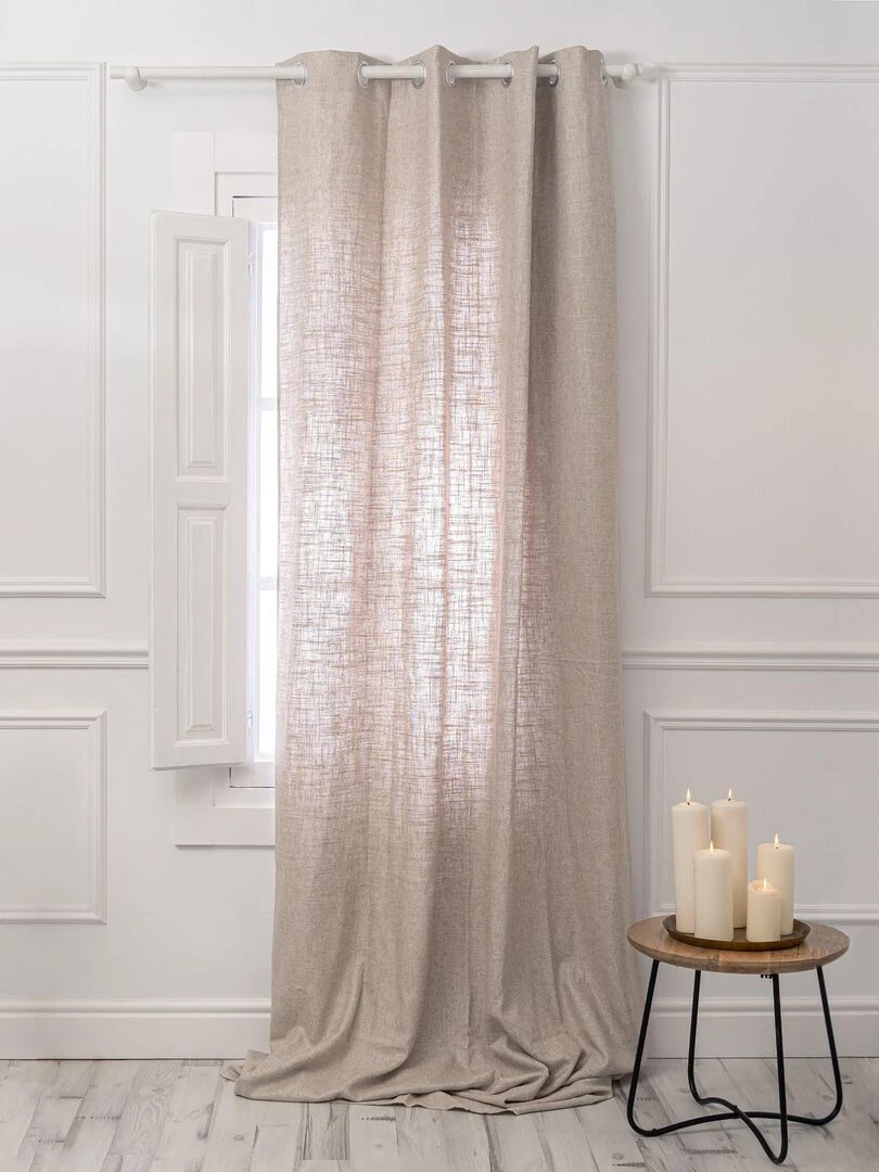 Rideau lin Basic "Happyfriday" Beige