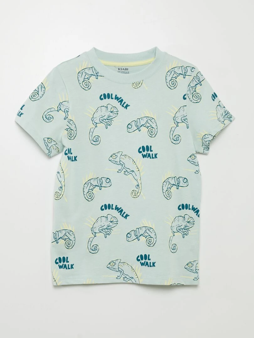 Pyjama court panthères   2 pièces   Vert