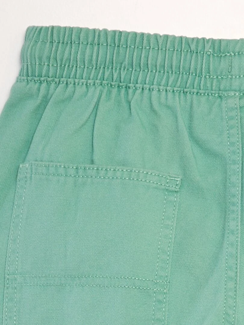 Short élastiqué façon denim   Vert