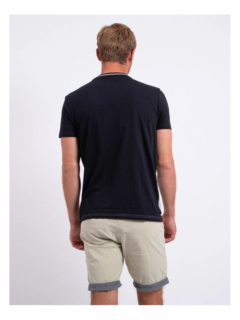 T shirt col rond pur coton NABELO Noir