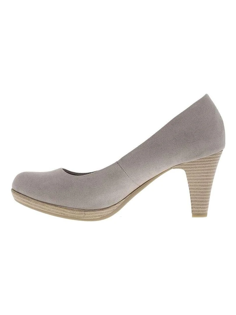 MARCO TOZZI   Escarpins talon entonnoir   Gris Marron Blanc