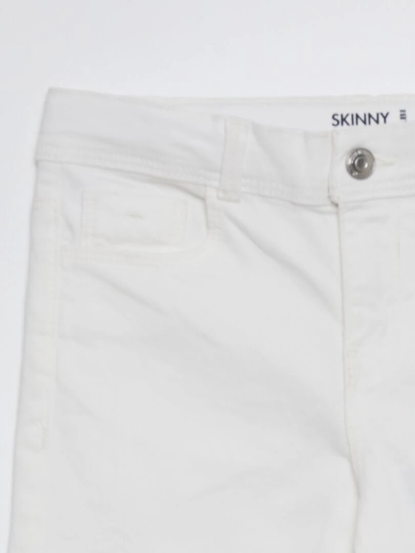 Pantacourt skinny à taille haute   blanc
