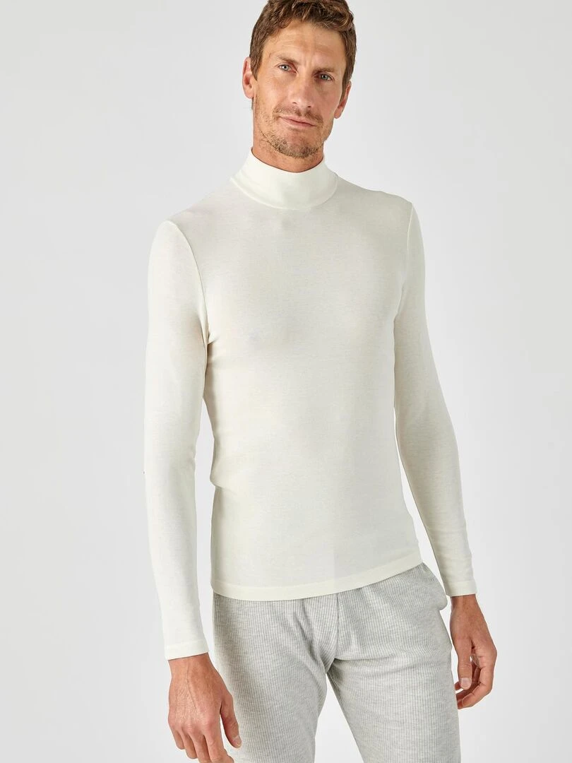 T shirt col montant Thermolactyl Sensitive   Damart   Blanc
