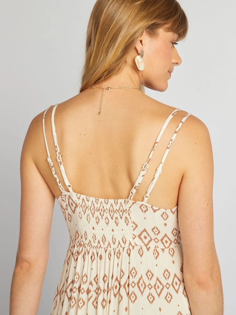 Robe longue imprimée   Marron