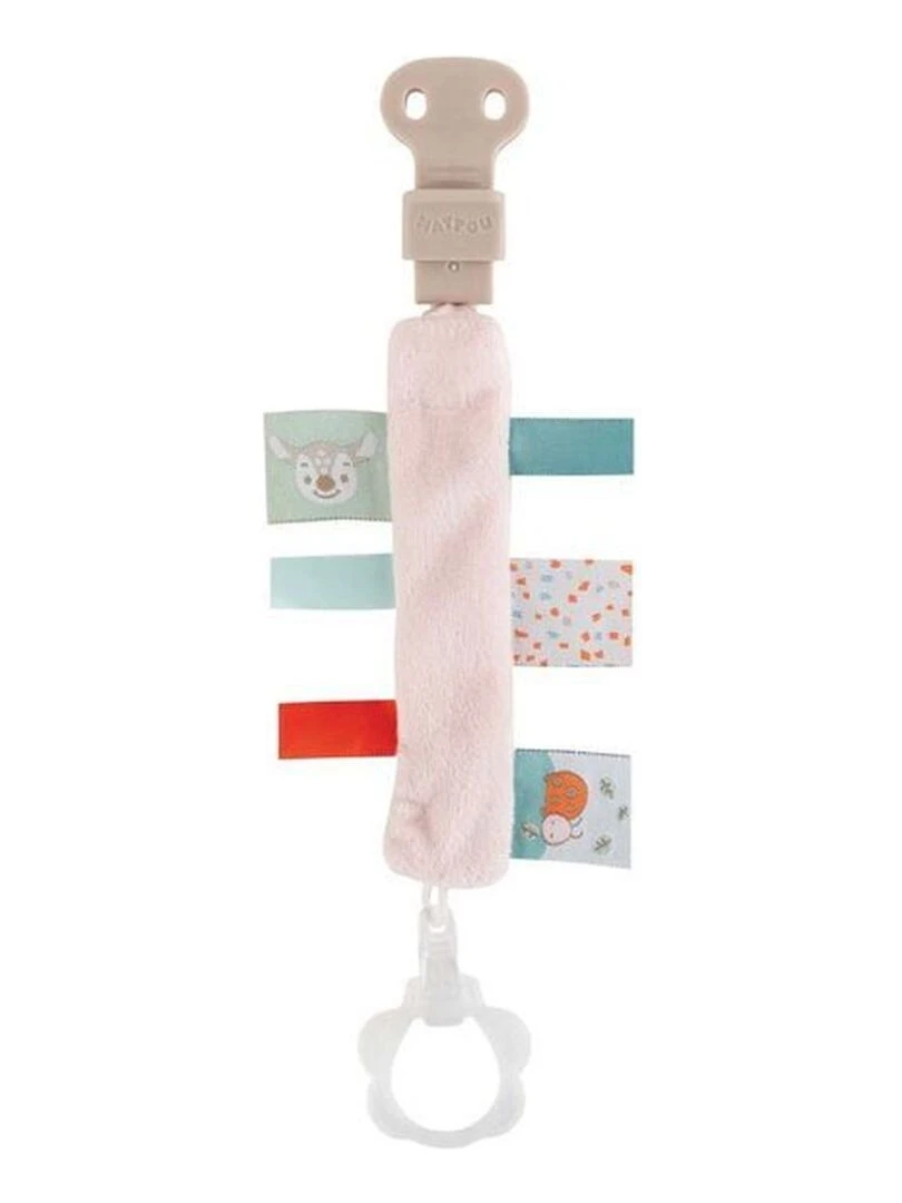Doudou Nattou Faon Rose Attache tétine Fanny & Oscar Rose