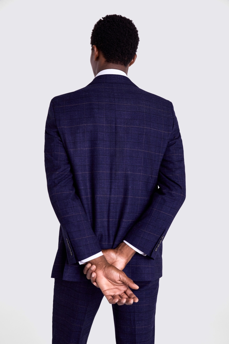 Slim Fit Navy Black Check Jacket   Buy Online at Moss