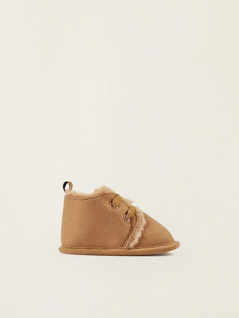 Bottes à doublure en fourrure pour nouveau né BALMORAL'S AFTERNOONS Beige foncé