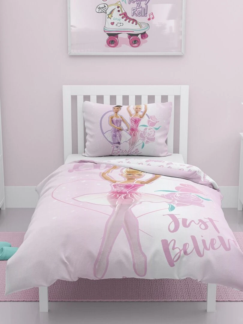 Parure de lit Barbie Just Believe 100% coton 140x200 cm Rose