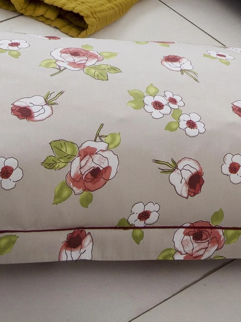 Taie de traversin esprit champêtre Beige clair